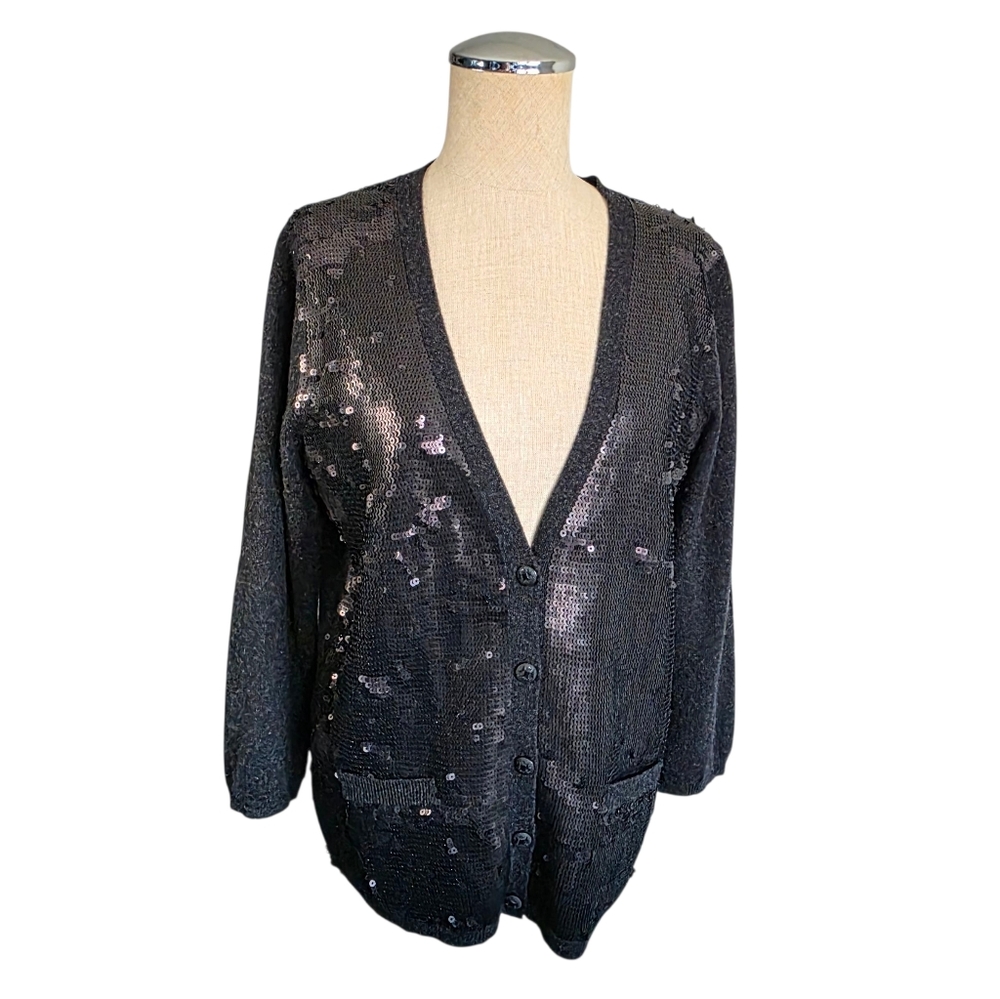 Robbi & Nikki by Robert Rodriguez Charcoal Sequin Cardigan